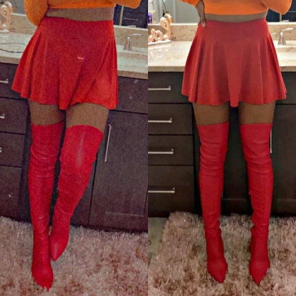 Red Thigh High Over the Knee Boots - 8.5 - Picture 5 of 13